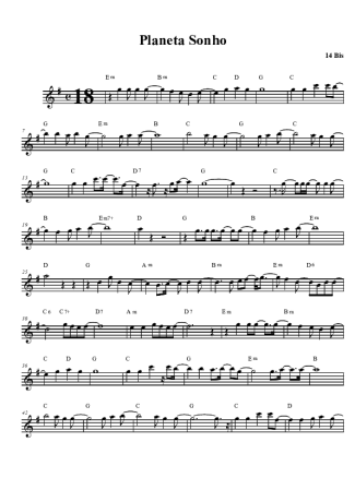 14 bis Planeta Sonho score for Tenor Saxophone Soprano (Bb)