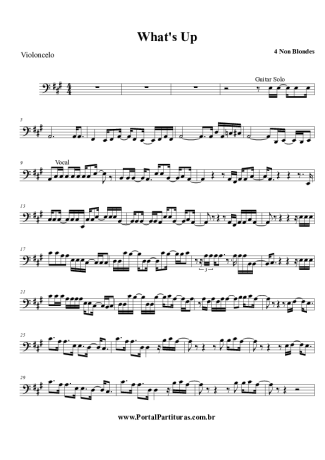 4 Non Blondes  score for Cello