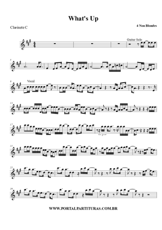 4 Non Blondes What´s Up score for Clarinet (C)