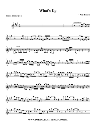 4 Non Blondes What´s Up score for Flute
