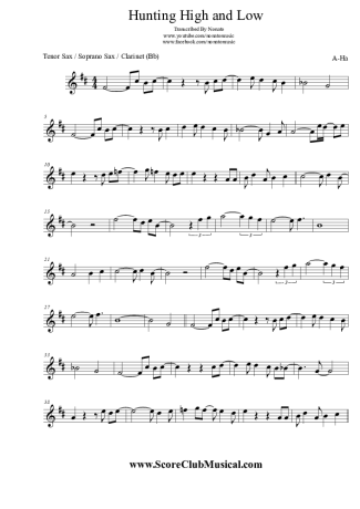 A-ha Ha - Hunting High And Low score for Clarinet (Bb)