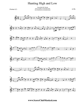 A-ha  score for Clarinet (C)