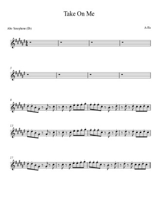 A-ha Take On Me score for Alto Saxophone