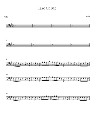 A-ha  score for Cello