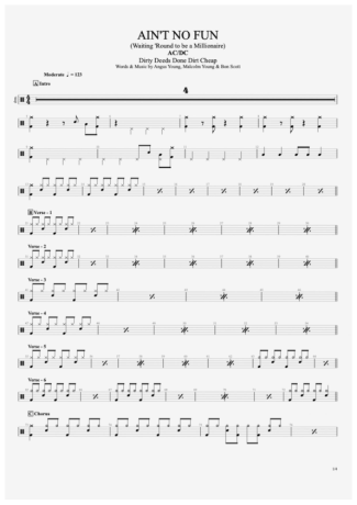 AC/DC  score for Drums