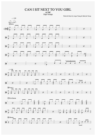 AC/DC  score for Drums