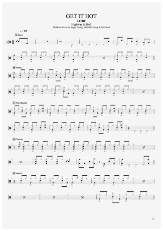 AC/DC Get It Hot score for Drums