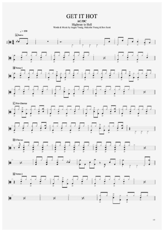 AC/DC  score for Drums