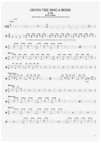 AC/DC  score for Drums