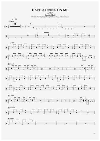 AC/DC  score for Drums