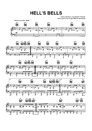 AC/DC - Hells Bells - Sheet Music For Piano