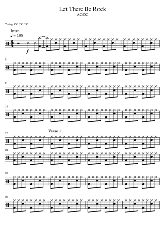 AC/DC Let There Be Rock score for Drums