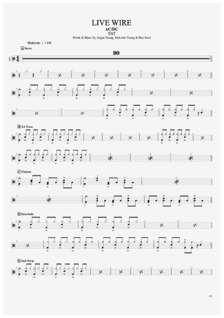 Live Wire Sheet Music, AC/DC