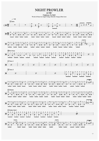 AC/DC  score for Drums