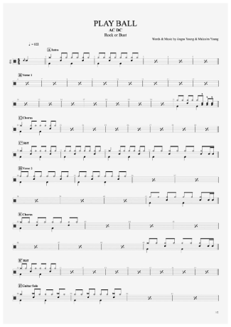 AC/DC Play Ball score for Drums