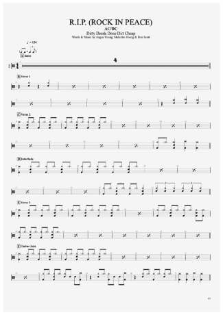 AC/DC  score for Drums