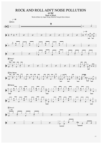 AC/DC  score for Drums