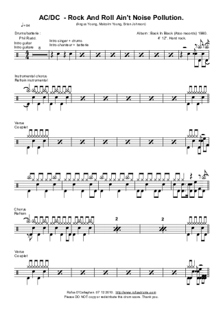 AC/DC  score for Drums