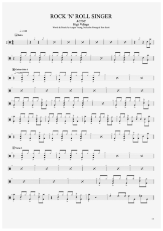 AC/DC  score for Drums