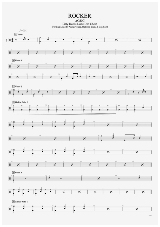 AC/DC  score for Drums