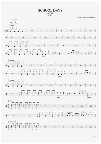 AC/DC School Days score for Drums