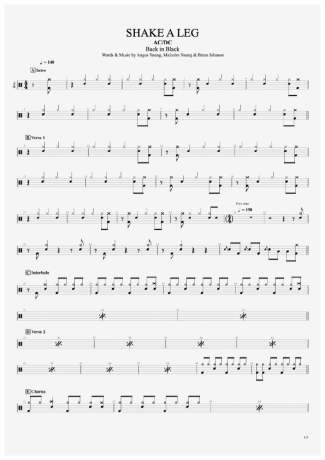 AC/DC  score for Drums