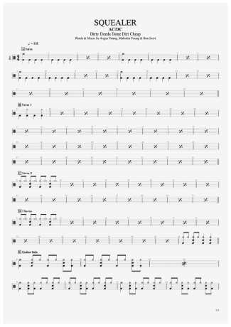 AC/DC  score for Drums