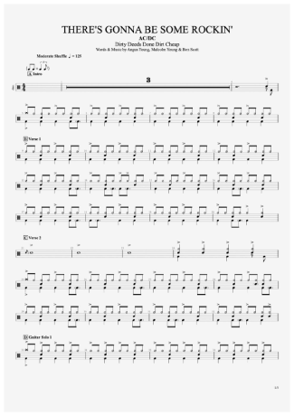 AC/DC  score for Drums