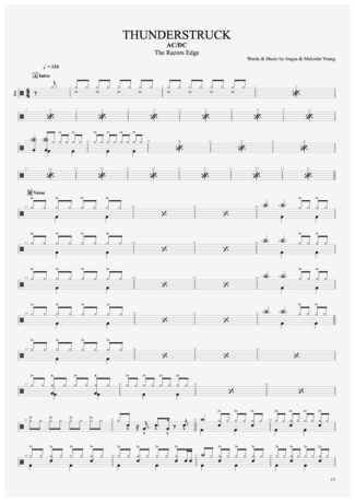 AC/DC  score for Drums