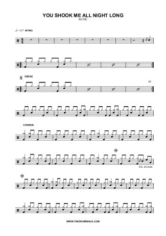 AC/DC  score for Drums