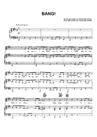 AJR BANG score for Piano