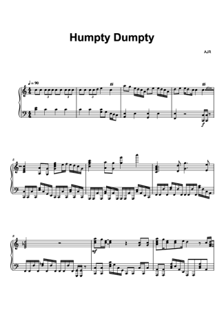 AJR Humpty Dumpty score for Piano