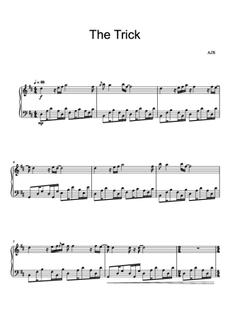 AJR The Trick score for Piano