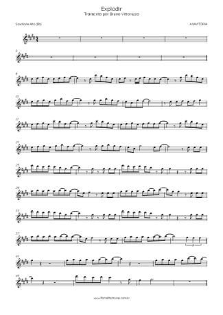 ANAVITÓRIA - Explodir - Sheet Music For Alto Saxophone