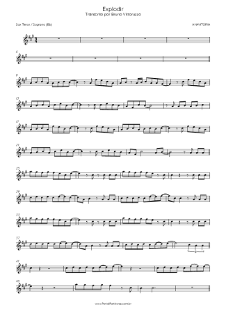ANAVITÓRIA Explodir score for Tenor Saxophone Soprano (Bb)