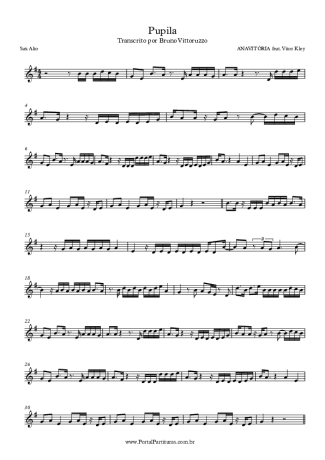 ANAVITÓRIA feat. Vitor Kley Pupila score for Alto Saxophone