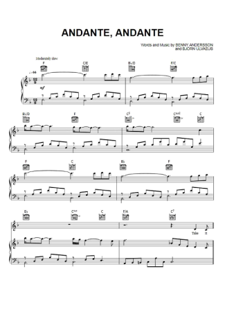 Abba Andante Andante score for Piano