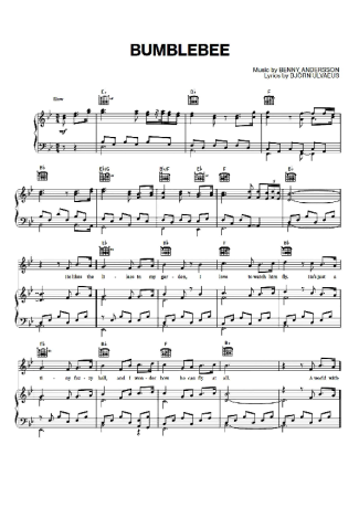 Abba Bumblebee score for Piano