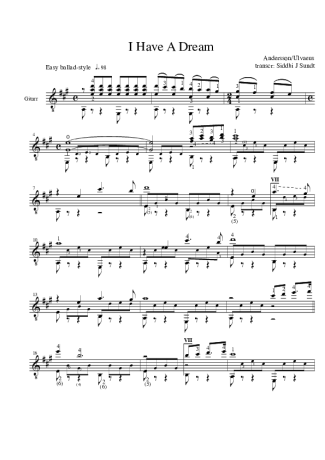 Abba  score for Acoustic Guitar