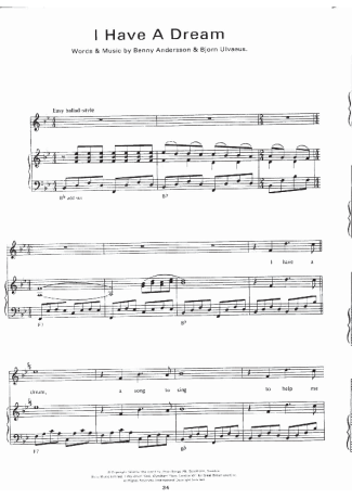 Abba  score for Piano