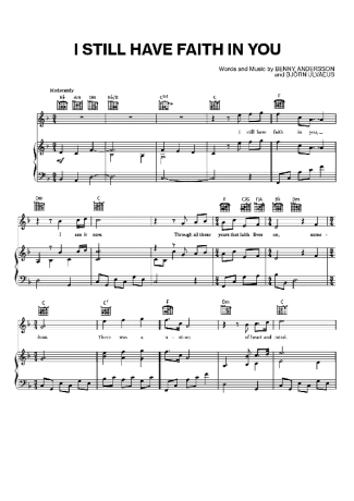 Abba  score for Piano