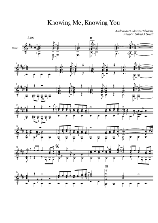 Abba  score for Acoustic Guitar