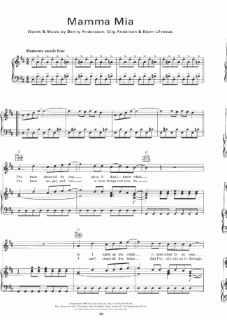 Abba  score for Piano