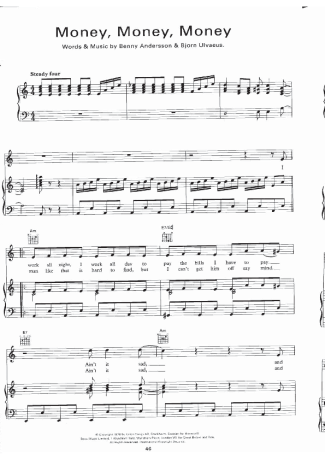 Abba  score for Piano