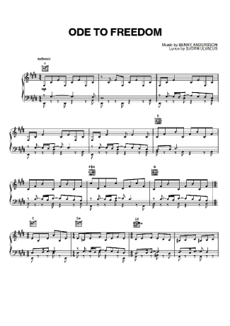 Abba  score for Piano