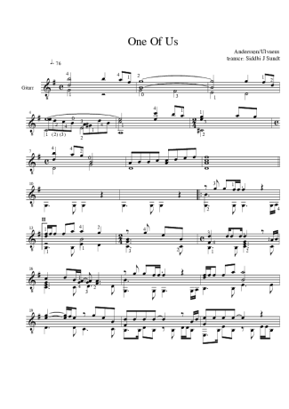 Abba  score for Acoustic Guitar