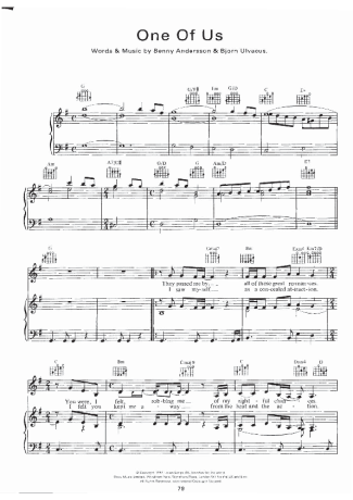 Abba  score for Piano