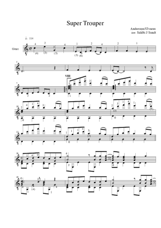 Abba Super Trouper score for Acoustic Guitar