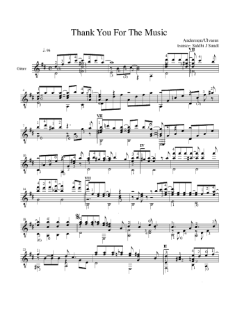 Abba  score for Acoustic Guitar