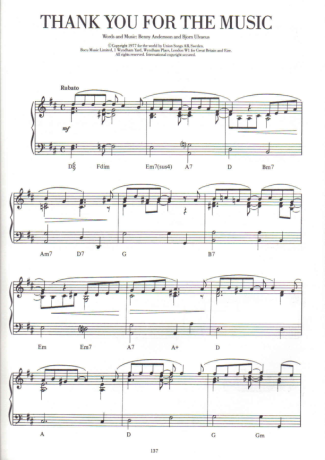 Abba  score for Piano